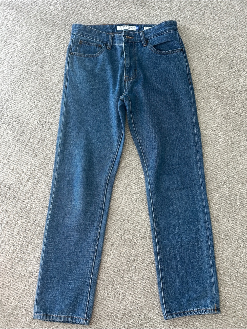 Men's Blue Denim Jeans - Classic Straight Fit - Peter Manning